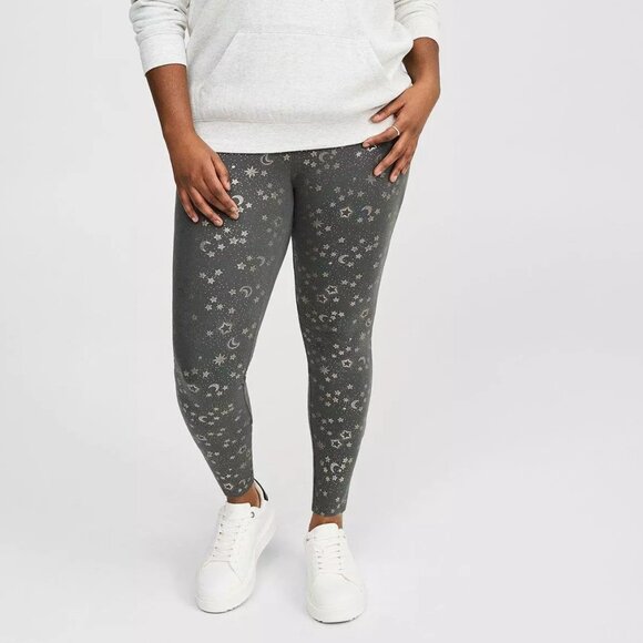 ❤️NWT VINTAGE TORRID LEGGING - SPARKLY STARS MOON CELESTIAL PRINT - PLUS SIZE - Picture 1 of 10